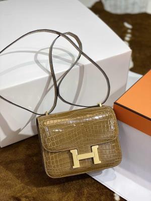 cheap quality Hermes Constance 19 Shinny Niloticus Crocodile U8 Bronze Dore GHW